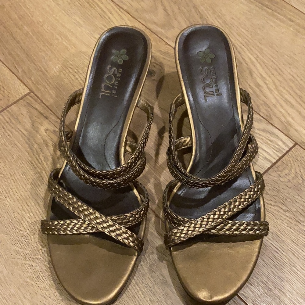 Bronze Strap Heels - Picture 9 of 9